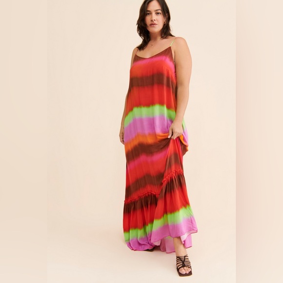 The Odells for Free People V-Neck Striped Maxi Dress Size 2X - Picture 5 of 8